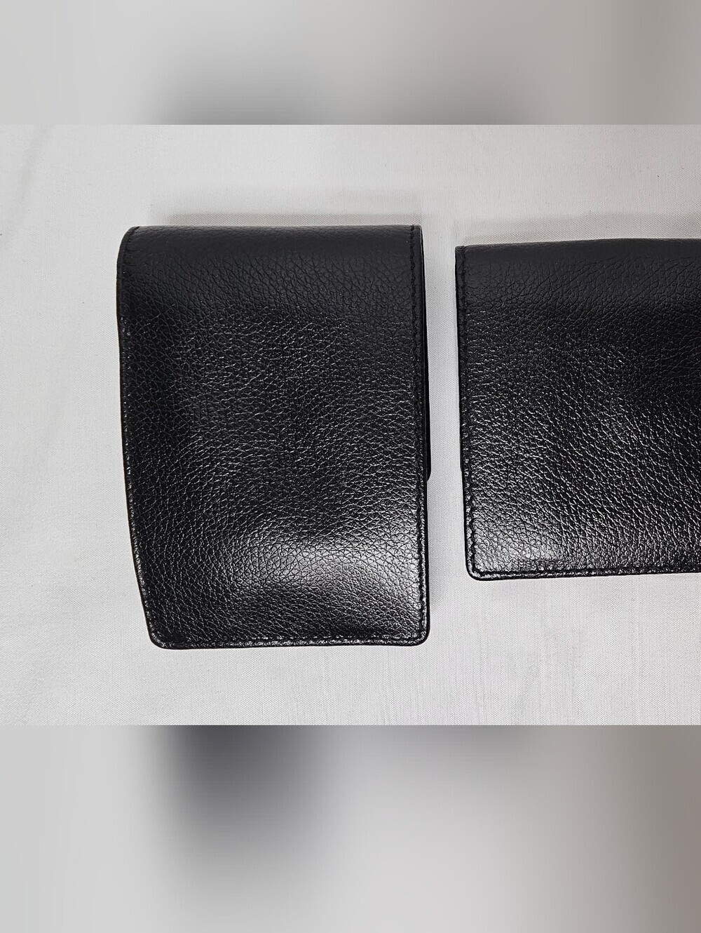 Lladro Society Black Pebbled Leather Coin Purse & Keychain Wallet Set Blue Cameo - Picture 3 of 10